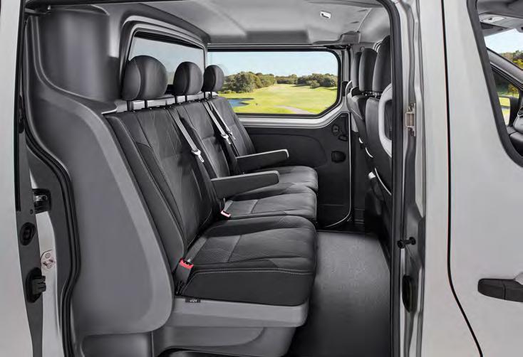 with 3 individual rear seats added to the Renault Trafic Crew.
