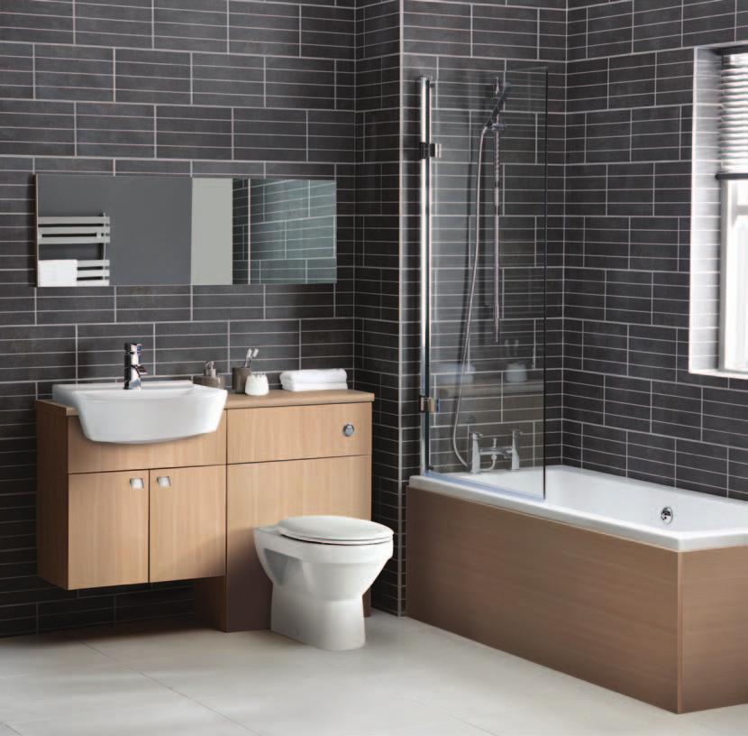 Ferrara Oak Adding a wall-hung washbasin unit, stylish handles and modular