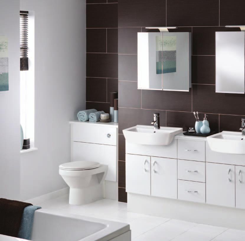 White / White Gloss Twin washstations are the ultimate luxury, particularly in a busy household.