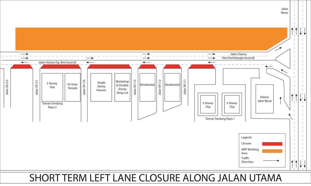 3. SHORT TERM LEFT LANE CLOSURE ALONG JALAN UTAMA (SG.
