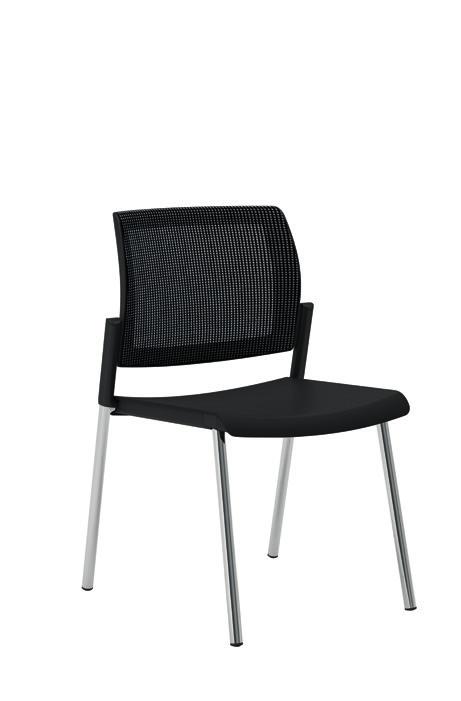 VIS 101 < left page Visitor s armchair shown with mesh backrest, upholstered seat,
