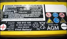 Label shown is for example only. DIN or SAE specifications may vary from battery to battery.