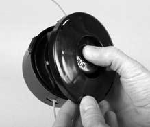 5. Wrap the line around the inside of the spool (following the directional arrow on the underside of the spool as indicated by the WIND CORD and arrow). Ensure the line is wrapped tightly and neatly.