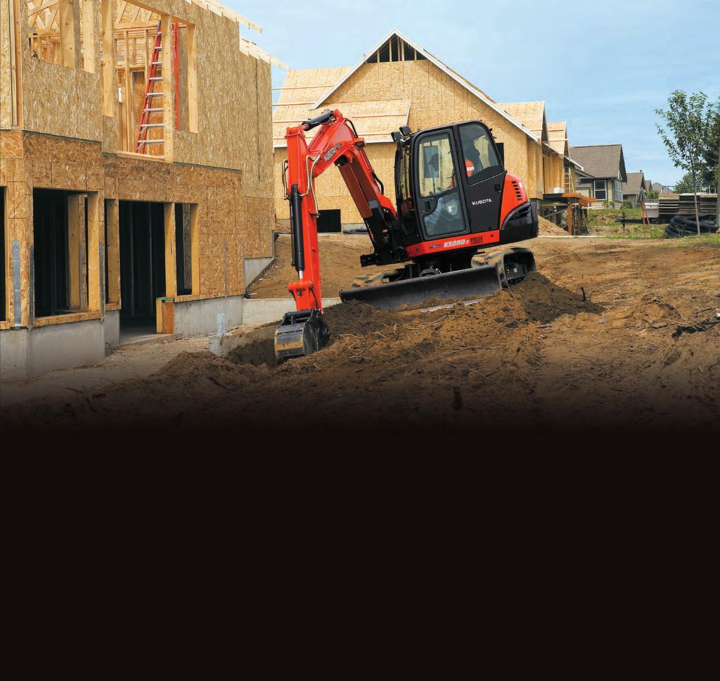 Kubota improves its largest, most advanced Utility Class excavator. Achieve industrial performance in urban environments.