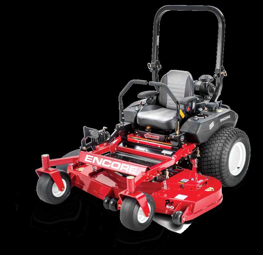 Powered by Kawasaki FX series engines 14 gallon fuel capacity 10-year limited deck shell warranty Triple layer spindle support The Caliber was built with