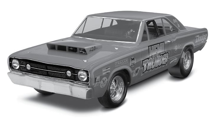 KIT 4217 85421700200 '68 Dodge Dart hemi 2'n1 The 1968 Dodge Dart was hot with the 440 engine, but Chrysler also made an even hotter limited number of ultra high performance Darts equipped with a