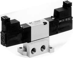 Port Solenoid Valve Base Mounted Series 000 2 Position Double 240 Grommet (G), (H) 240- -0 G H (Non-locking) (Mounting hole) (Mounting hole pitch) R G: 00 mm H: 600 mm (Mounting hole pitch) S (PE
