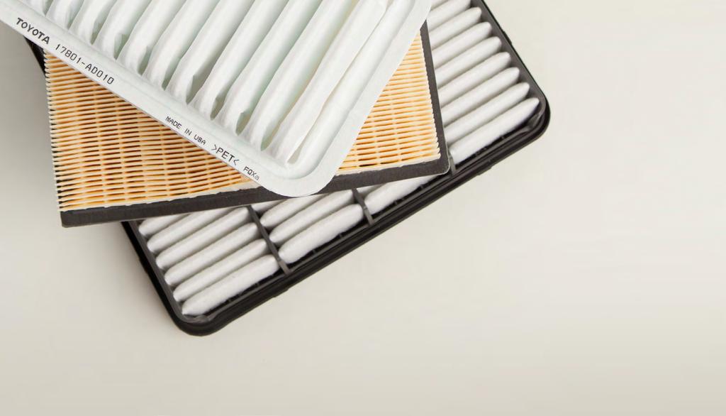 Filter Out the Bad Odor AIR FILTERS Genuine Toyota Air Filters are made with a triple-layer filter element that traps contaminants before they can reach the engine.