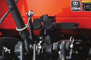 Self-modulation engagement with an Electric PTO Switch means implements like a rear cutter engage smoothly. The PTO brake engages when the clutch is shut off and securely holds the PTO shaft.