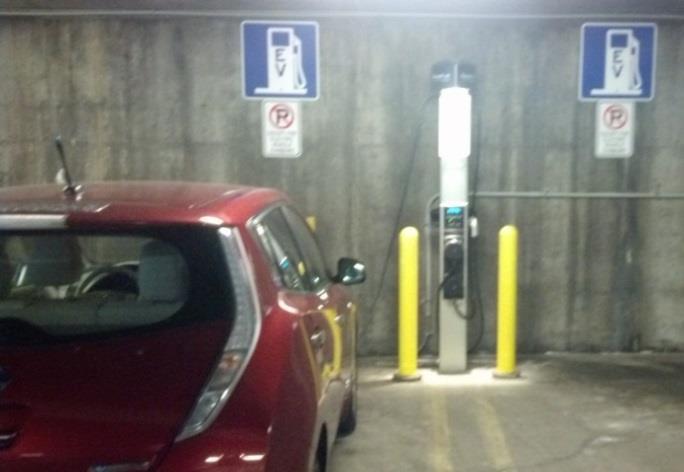 Figure 2-30: Rochester Parking Garage PEV charging stations Installations Through the ChargePoint America project, 157 publicly-accessible PEV