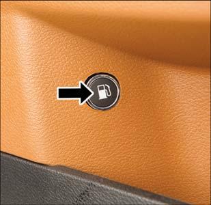 Fuel Door Release Button 2. Open the fuel filler door. In certain cold conditions, ice may prevent the fuel door from opening.