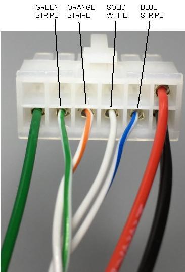 4 Hall sensor cable & pins Hall sensor wires plug into the