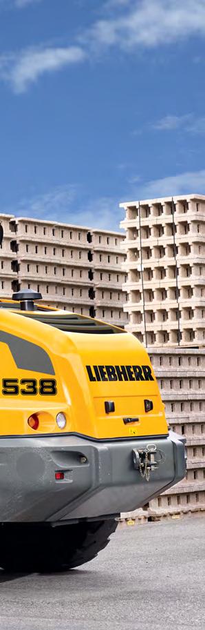 Performance The Liebherr driveline allows for optimal positioning of the diesel engine. In this wheel loader class the diesel engine is rotated 90 and mounted transverse to the direction of travel.