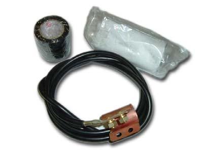 Copper clip on strap, ground kit, lug and w eatherproofing kit n/a Copper bolt on strap, ground kit, lug and w eatherproofing kit n/a Design: Bolt-on Ground Kit for 3/8" corrugated coax.