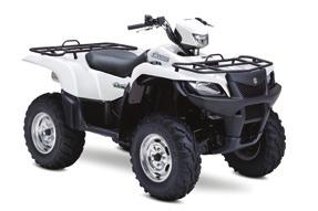 MSRP: $9,049 / $9,499 (Camo) The Suzuki KingQuad is engineered to tackle the toughest jobs and nastiest trails without breaking a sweat.