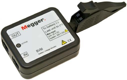 Battery Voltage Monitor BVM Automates battery voltage measurement during capacity tests Up to 2x120 units can be used (Daisy-chain) The Megger BVM is a battery voltage measurement device that is used