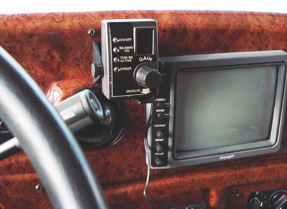 Fig. 5 RF in-coach controller mounted on dashboard In the Motor Coach: Find a sturdy, easy-to-reach location to mount the RF in-coach controller.