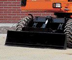 In addition, the blade's ground clearance is high to the extent that it doesn't interfere with curb stones installed at the road side when performing road repairing or road construction work.
