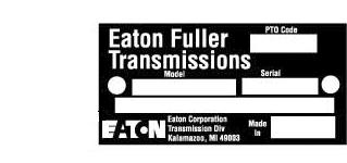 Model Designations and Specifications Serial Tag Information and Model Nomenclature Transmission model designation and other transmission identification information are stamped on the transmission