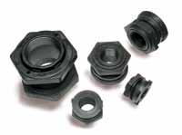 Bulkhead Fittings Your One Stop Shop for Parts Black polypropylene Double threaded w/epdm gasket FPT Hole Dia Opening same size as outside diameter 8.705-336.0 141232 1/2 1-5/8 8.705-338.