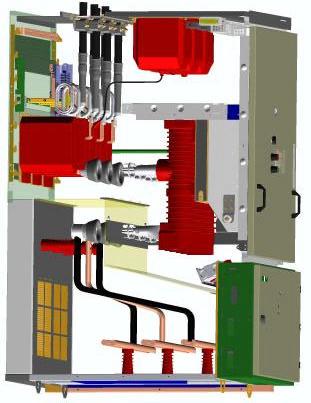 Construction, CBW Arc gas channel Busbars LV-Box Non-metallic partition Non-metallic shutter