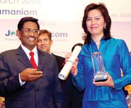 Subramaniam, Minister of Human Resources, at the Malaysian HR Awards 2009 Presentation Night.