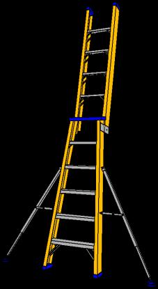 In your workplaces use regularly inspected and maintained industrial ladders that are designed to comply with Australian Standards. They must have a clearly displayed load rating of at least 120kg.