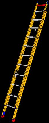 Metal ladders must be fitted with rubber feet, or a similar non-slip material. Do not erect a ladder on a slippery surface as stability depends on friction at the base.