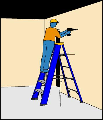 For straight and extension ladders: When working from ladders, they should be long enough to provide at least one metre of solid support beyond the height of the task.