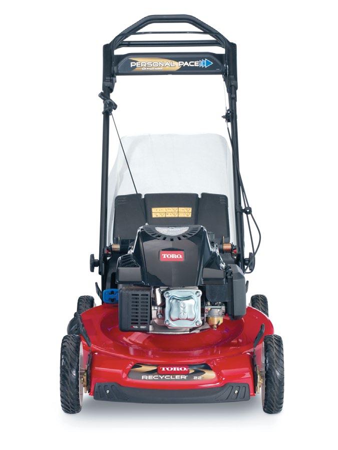 TORO OHV ENGINES THE PERFECT MATCH SUPER RECYCLER 19 INCH PERSONAL PACE LEAVE ONLY A PERFECT CUT Toro walk power mower engines have a special governor design that delivers more
