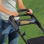 Just start the mower and go slight pressure on the handle propels the mower to the exact speed you want to go.
