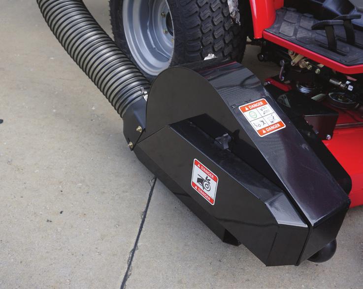 Adjustable front & rear to hug uneven terrain Heavy-duty with a 5 yr limited warranty Grass Collector 12 Bushels Same collector for all, simply choose the specific adapter for each tractor.