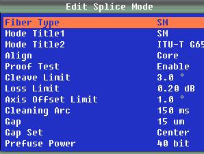 Then press 8 to confirm. Note: 1 AUTO SM/NZ/DS/MM mode is recommended for splicing in most cases.