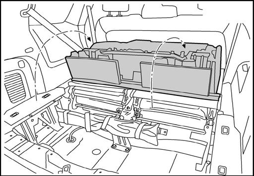 11. INTERIOR PREPARATION Fig. 8 8. Remove three (3) 10mm bolts from the storage compartment unit. Fig. 9 9.