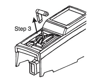 Remove (4) phillips screws from hinge on console door inside console and remove door. (Figure B) 3.