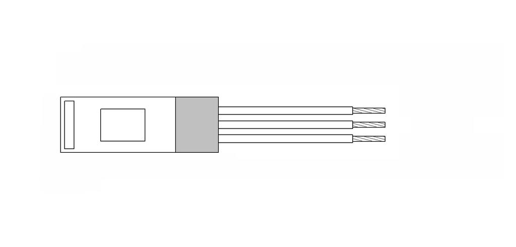 For various gas flow applications Pin Assignment sensor 1 2 3 1 2 3 heater temperature sensor GND Order Information - 3 pins, stranded wire, AWG 30/7, PTFE insulated Dimension (L x W x H in mm)