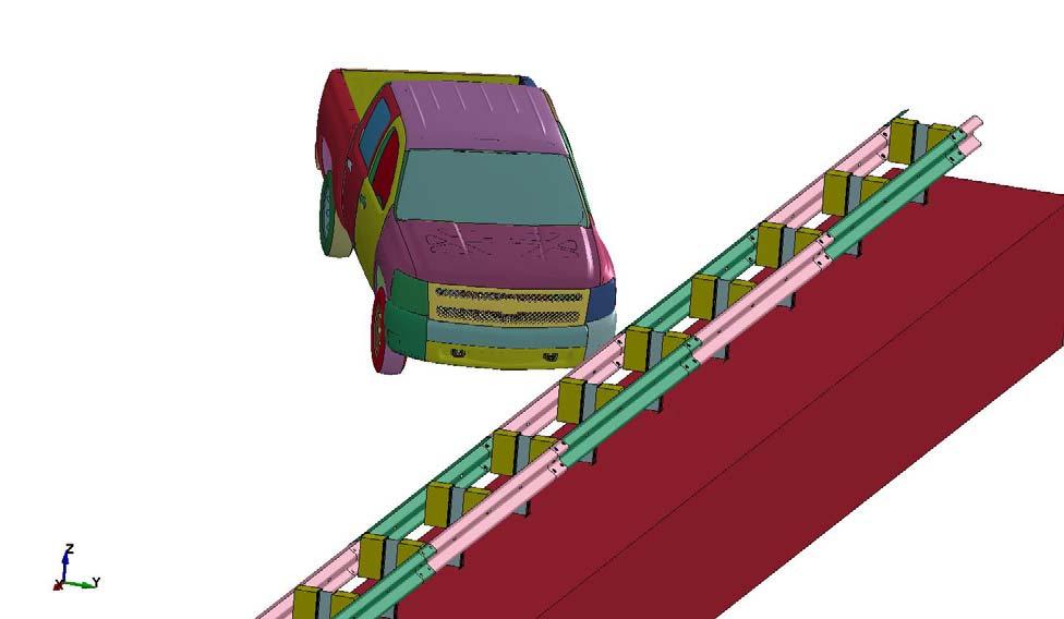 Abu-Odeh, et al. FIGURE Meshing scheme of the -ft Post Model (left) and the gauge W-beam rail (right).