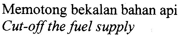 Memotong bekalan bahan api Cut-off the fuel supply (12 Markah)