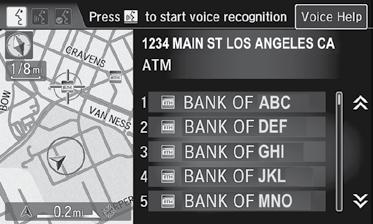 VISUAL Place Category Enter a destination or point of interest using voice commands.