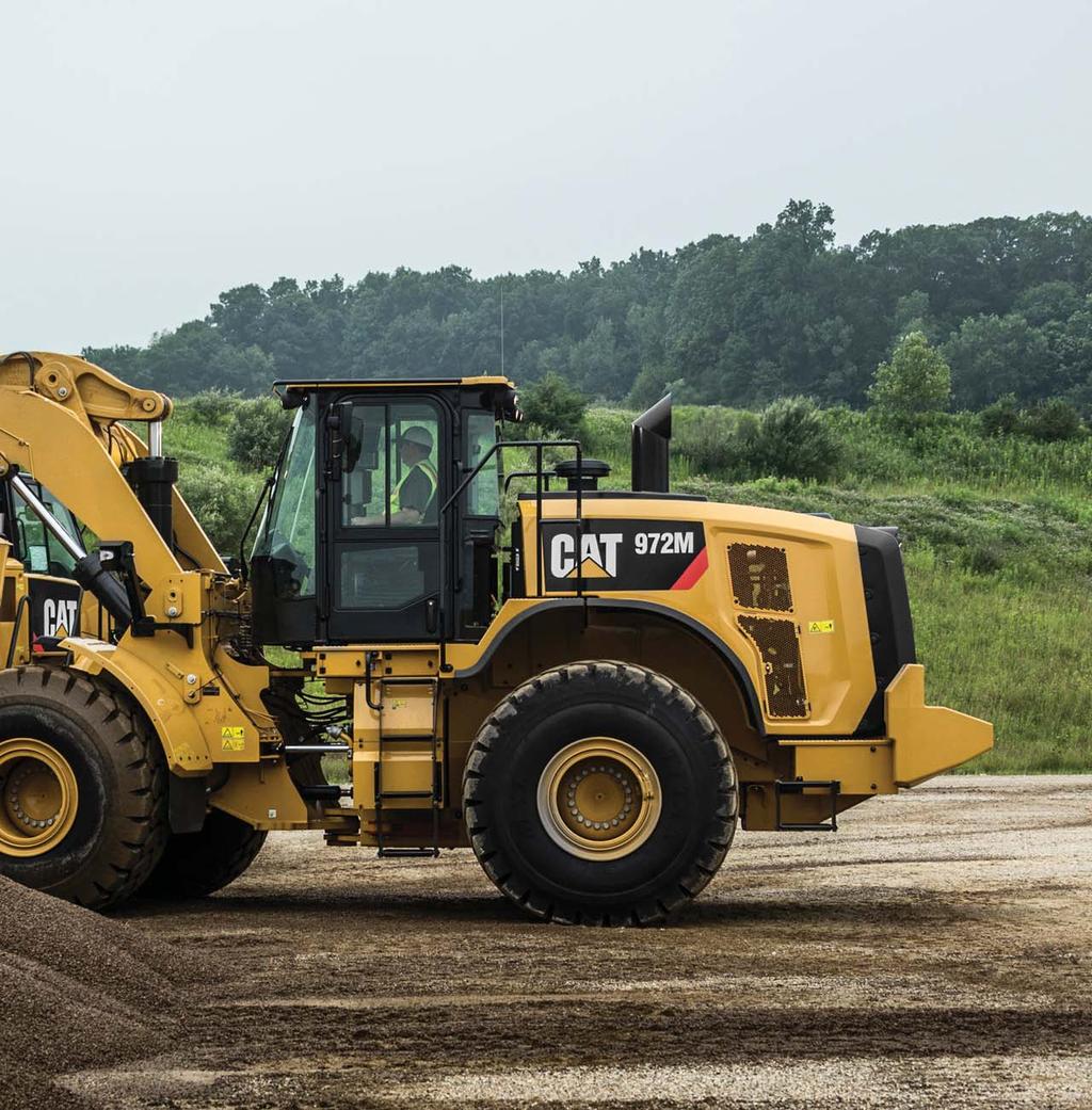 The new 966M and 972M Wheel Loaders have either a Tier 3/Stage IIIA equivalent or Tier 4 Final/Stage IV engine, depending on emission standards of specific country, equipped with a combination of