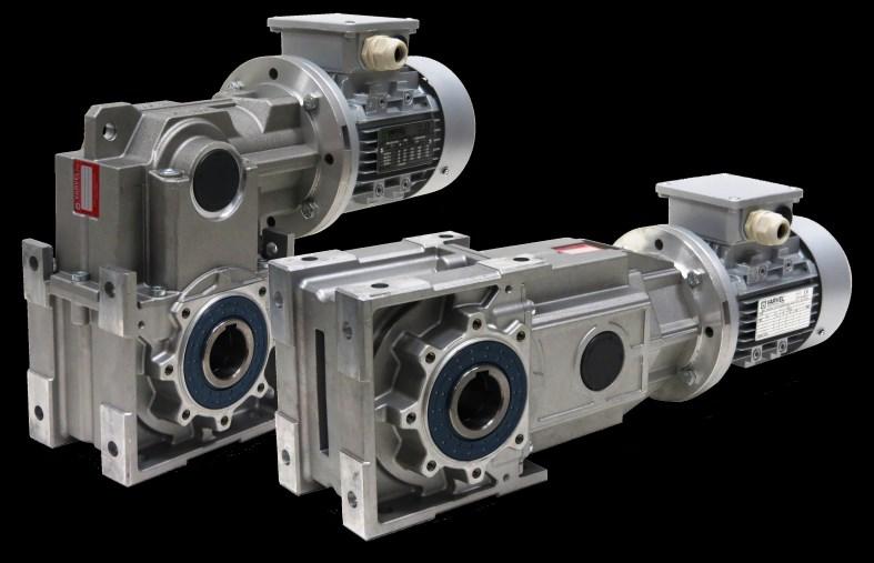 RO-RV Bevel helical Bevel helical gearboxes - Series RO-RV Power range: 0.1 to 64.9 HP Motor adapters: NEMA 56C to 210TC Ratio range: 6.