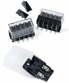 Fuse Block ATO Fuse Block with 1/4 Quick Connect Terminals Use with ATO fuses up to 15 amps. Available in 5 pole unit with removable clear protective cover.