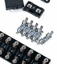 Features interconnecting pins on side of fuse block for secure multiple block configurations. Includes M8 threaded studs and hex nuts with lock washers. Fuse not included.