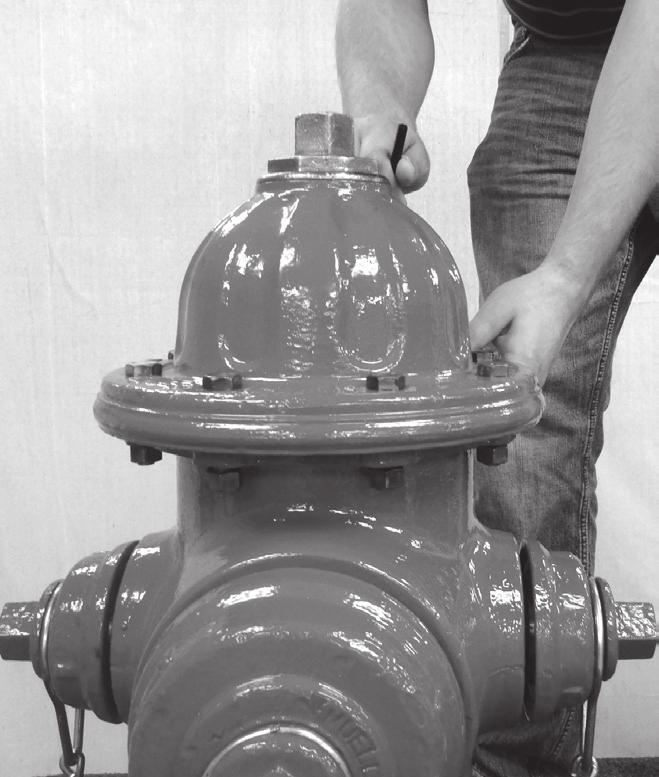 ! MUELLER Super Centurion 350 Fire Hydrant Filling Oil Reservoir CAUTION: Always fill the oil reservoir with the Bonnet installed, the