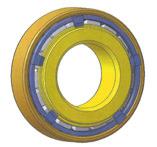 2 schematically shows the structure of a bearing without an inner ring small side rib, and Fig. 3 illustrates a 3D model of this bearing.