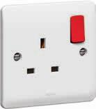 Double pole socket outlets 13 A - 250 V± Conform to BS 1363 - Part 2 : 1995 Options available as standard with red power on LED indicator Red LED power on upgrade pack also