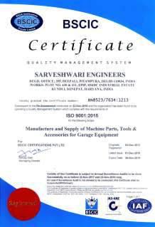 CERTIFICATIONS Sarveshwari Engineers has now been assessed
