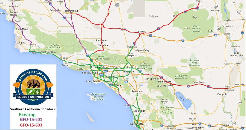 Southern California DC Fast Charger Corridors