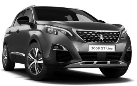 chequered with black 'PEUGEOT' lettering Roof: 'Black Diamond' Side window trim: chrome Sports front bumper design Twin exhaust effect trim PEUGEOT Open and Go (keyless entry and push button start)