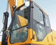 Larger View Operation safety is improved as a result of narrowed blind zone of vision by means of improved cab design featuring reduction of the size of column without decreasing the